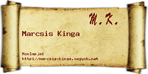 Marcsis Kinga névjegykártya